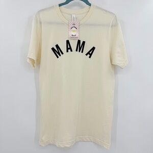 Bella Canvas M A M A Cream T-Shirt Size Medium Short Sleeve